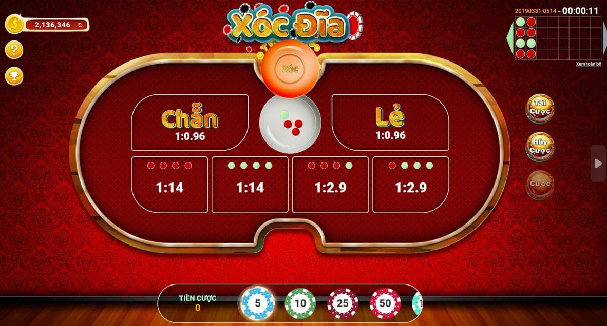 Cách chơi Xóc Đĩa trực tuyến chi tiết